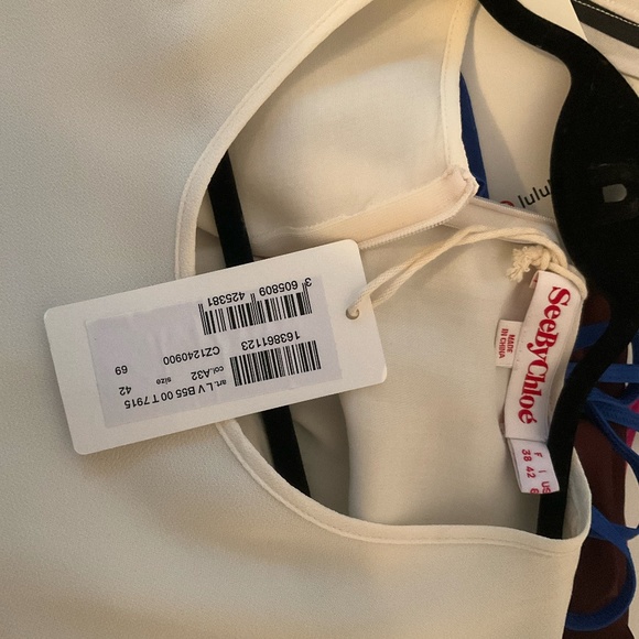 SEE BY CHLOE LAYERED CREPE MINI DRESS - 6US - Picture 3 of 5